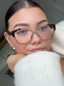 Women's Cat Eye Glasses Frame Boho Style, Lightweight Comfortable Design, Suitable for Daily Wear and Work Commute, All Seasons, Tortoiseshell Glasses