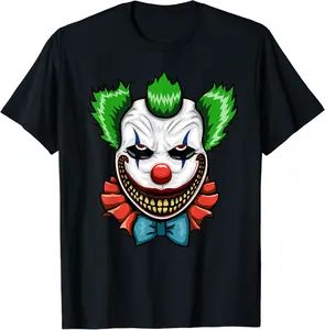 Scary Creepy Clown Halloween Clown T-Shirt - 79B07Z2D4QJ6