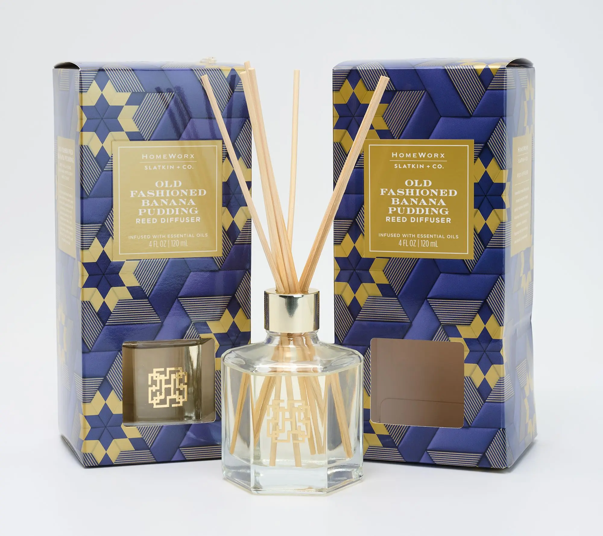 HomeWorx by Slatkin + Co. S/2 Old Fashion Bread Pudding Reed Diffusers