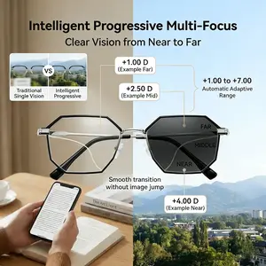 Rimless reading glasses, anti-UV & blue light blocking glasses for mobile phones and computers