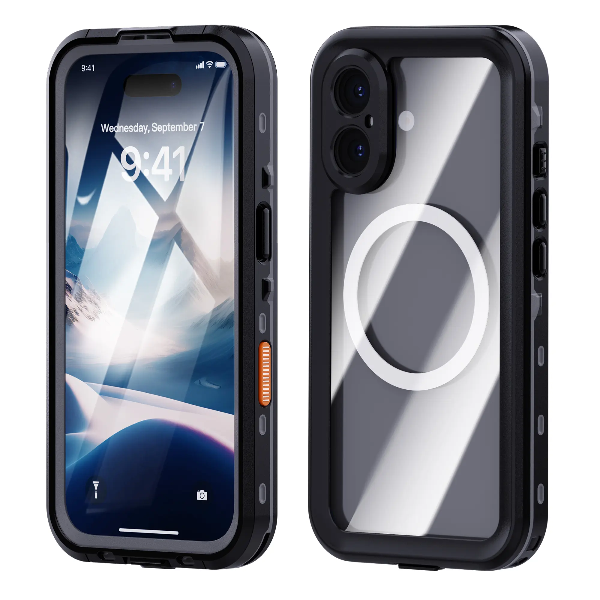 IP68-Rated Fully Sealed Protective Casing for iPhone 16 Plus Smartphone - Handheld/Cellphone Accessory with Lanyard, User Instructions, 4-in-1 Magnetic Compatibility - Waterproof, Shockproof, Dustproof - Ideal for Outdoor Diving, Water Activities