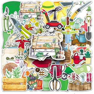 50PCS Gardening Tools Stickers, for Scrapbooking,Laptops,Phones,and Water Bottles,Garden Theme Decals for Gardeners and Nature Enthusiasts Vinyl Decals for Kids Teens Adults (Colourful-2)