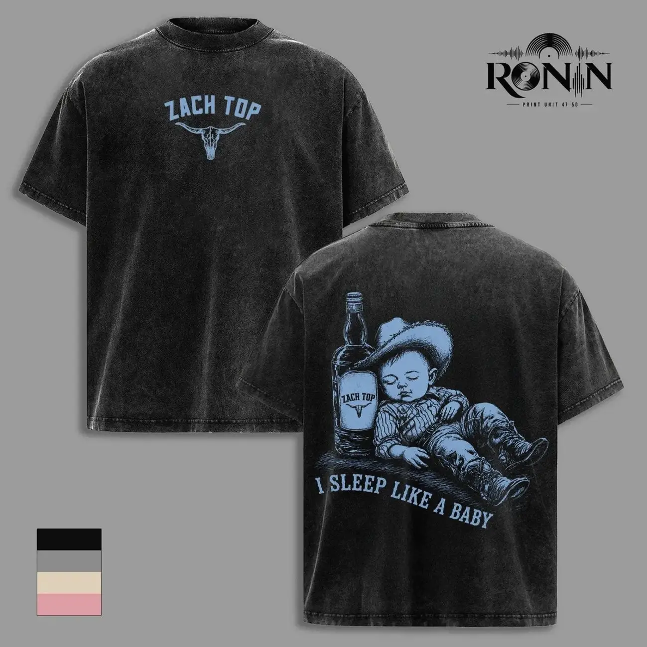 Zach Top I Sleep Like A Baby Washed T-Shirt, Country Music Graphic Tee, Western Cowboy Whiskey Shirt, Vintage Country Fan Apparel, Heavyweight Cotton Unisex Concert Gift H2Y