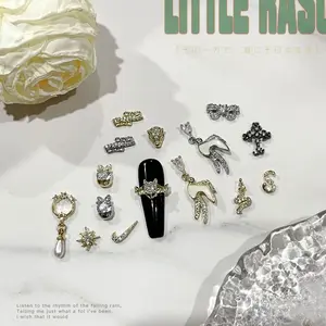 Cross /bear with diamonds, flash nails, manicure diamonds, DIY wearing accessories, zircon jewelry.