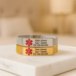 Medical ID Alert Mesh Bracelet for Women