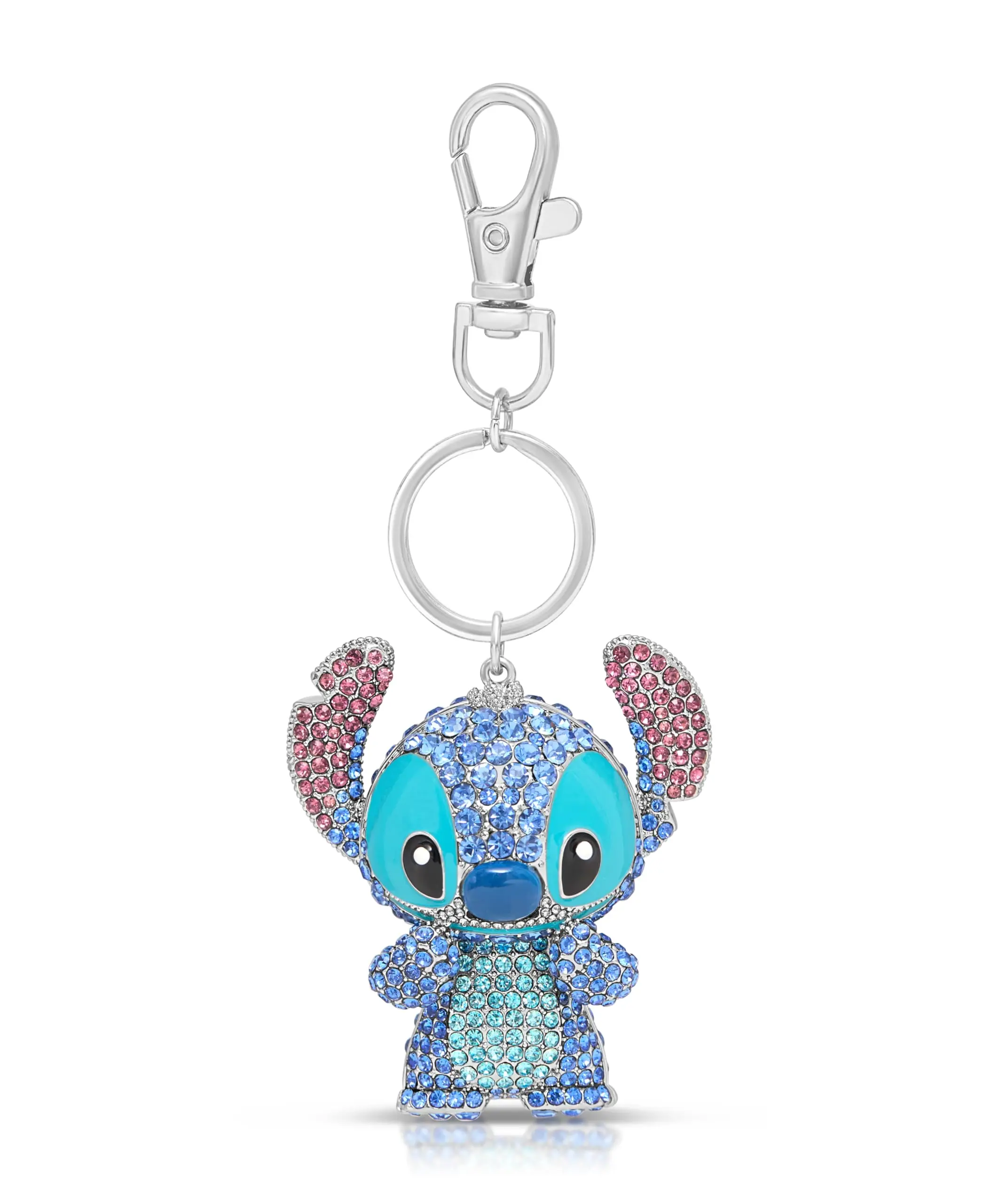 SALLY ROSE Stitch Charm Keychain Official License, Pave Crystal