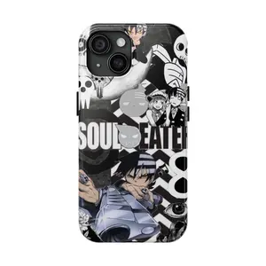 Anime Soul Eater - Death The Kid Tough Phone Case iPhone 16 15 14 13 12 11 Pro Max 8 Plus X Samsung Galaxy S24 S23 S22 U5L Impact Resistant Polycarbonate TPU Lining