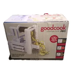 Good Cook Pro White Suction Cup Tabletop Vegetable Spiralizer - Julienne 3 Blade New
