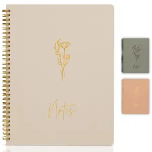 Aesthetic Spiral Notebook Journal For Women - Cute Modern Pink 10.5" x 8.5" College Ruled Notebook With Large Pockets And Lined Pages - Perfect to Stay Organized and Boost Productivity at Work