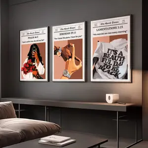 Empowerment Bible Verse Poster Unframed , Christian Black Woman Wall Art, Girl Room Decor (Digital-3)