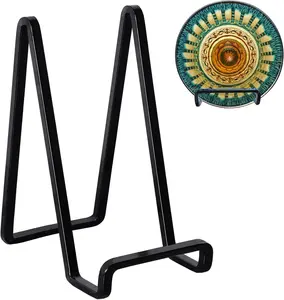 3 Pack 6 inch Metal Plate Stands for Display, Plate Holder Pictures Frame Easel Display Stand, Tabletop Picture Stand, Iron Easels for Display Photo Frames, Plates, Vinyl RecordBook, Plaque, Sign