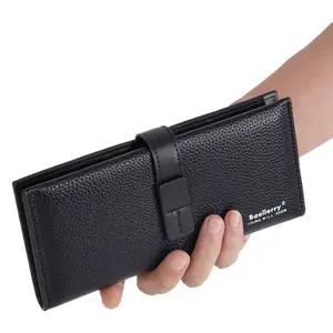BAELLERRY Women's Retro Plain PU Leather Long Anti Theft Wallet - Secure Closure, Zipper Card Holder, Wallets for Women