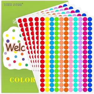 4400 count Dot Stickers,1/2 Inch Round Dot Stickers,Small 11 Color Coding Labels for Office School Classroom Library , 176 Labels/Sheet