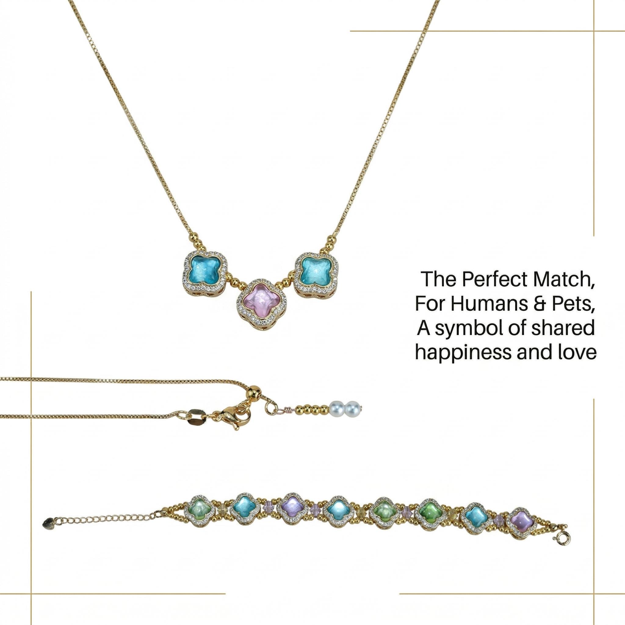 Rainbow& Fluffy Ball- Adjustable Human & Pet  Set cruel intentions necklace