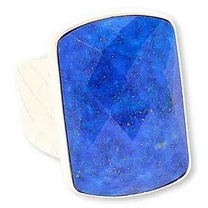 Mine Finds by Jay King Sterling Silver Rectangular Freeform Lapis Ring