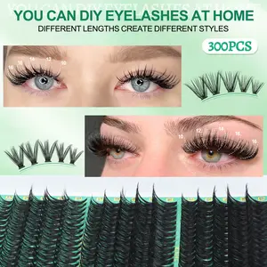 Cluster false eyelashes, lightweight synthetic fiber clusterfalse eyelashes, fluffy cluster false eyelashes, reusablesynthetic fiber "fairy-like" single cluster false eyelashes andlower lashes.