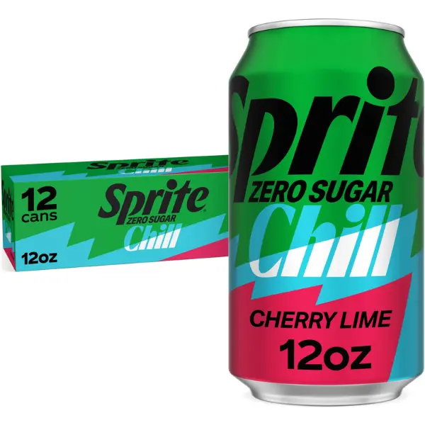 Sprite 0 Sugar Chill Cherry-Lime Caffeine Free Soda – 12 fl oz Cans, 12 Pack
