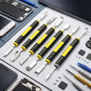Professional Electronics Repair Tool Kit: Anti-Slip Silicone Handle Pry Tools for Phone Tablet Disassembly, Non-Scratch Multi-Purpose Opening Tools, Durable Grip Design for Precision Device Maintenance.