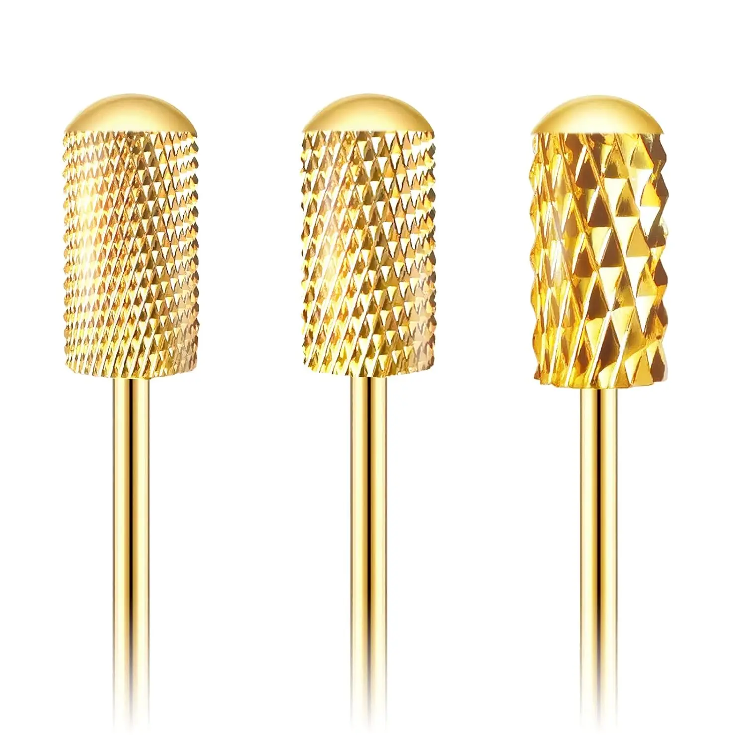 Nail Drill Bit Set, 3pcs Safety Bits for Nail Drill, Tungsten Carbide Nail Drill Bits, Smooth Round Top Large Barrel Bits, Nail Supplies for Nail Tech to Remove Acrylic Nails (XF & M & XC)