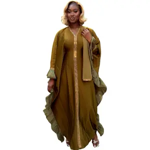 Amira Organza Abaya - Abaya with Matching Scarf and a hidden belt