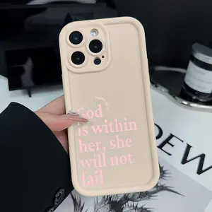 Pattern Phone Case for iPhone 15 Plus 16 Pro Max 14 13 12 11 XR XS God bless Full Body Protection Shockproof Soft Silicone Cover