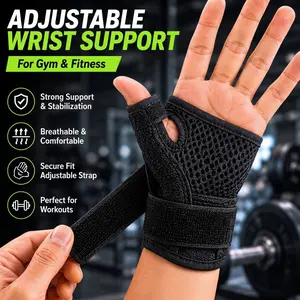 Wrist Support Brace for Gym & Fitness, Breathable Compression Wrist Wrap for Workout Training
