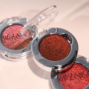 DE'LANCI Red Multidimensional Sparkle Eyeshadow Trio High-Shine Metallic Shimmer for Bold Party Looks Vegan Friendly & Long Wearing Glitter Palette Crimson Ember Makeup High Pigment Cosmetic Cosmetic