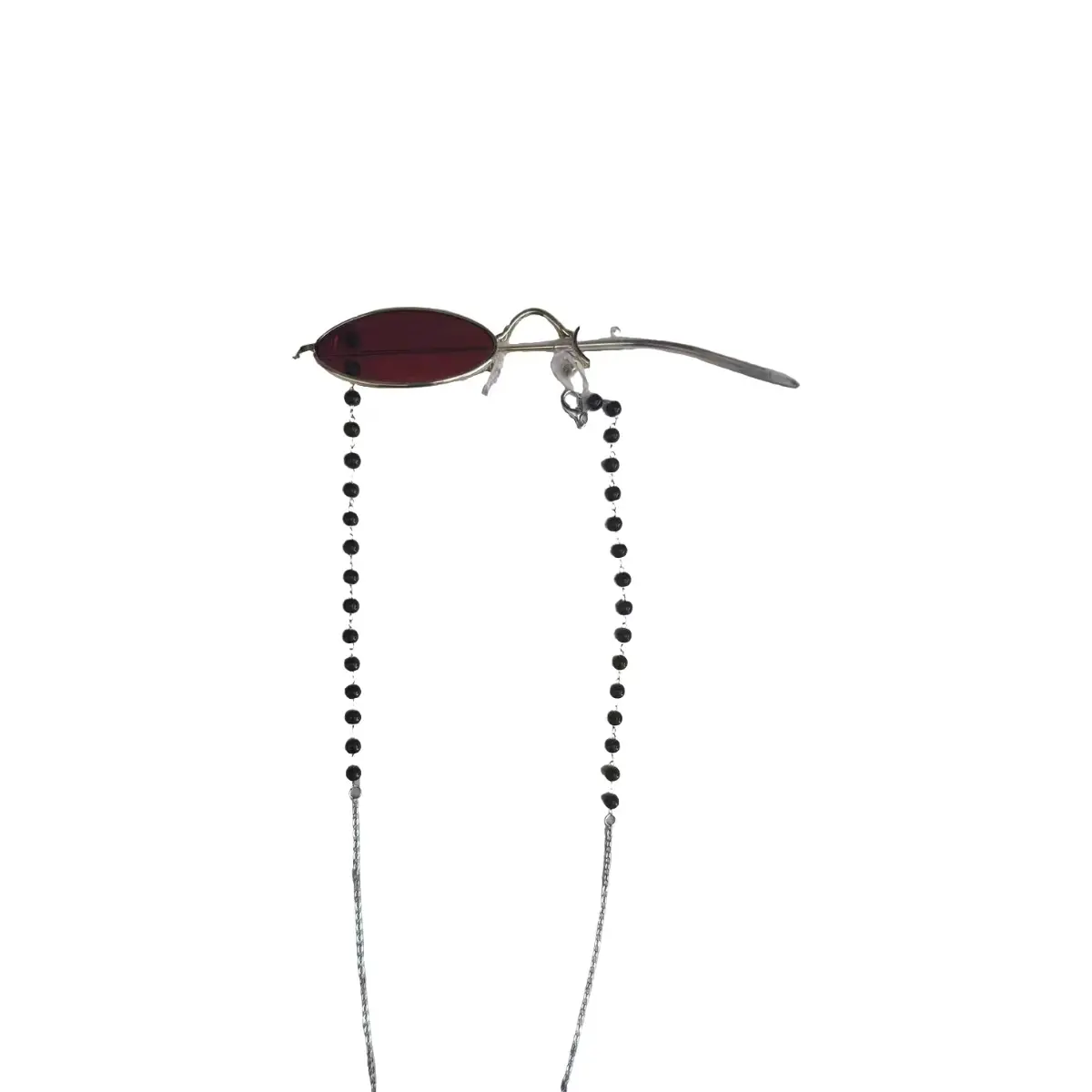 Unilateral Red Glasses Accessories - Fashion Eyewear Prop for Live Streaming, Party Gatherings