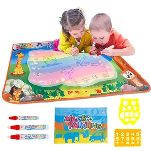 Mini Tudou Drawing Toy Magic Water Draw Mat Montessori Coloring Reusable Paiting Board Summer Play Water Art Game Educational Toys For Chidren Preschool Kindergarden Boy Girl Gift