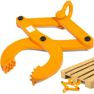 TikTokShopBlackFridayVEVOR Pallet Puller, 3T Steel Single Scissor Yellow Clamp with 6614 LBS Load Capacity Grabber, 6.3 Inch Jaw Opening and 0.5 Inch Jaw Height, Hook Pulling Hoisting Tool for Forklift Chain