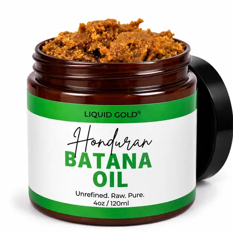 4 oz Raw Batana Oil by Liquid Gold 100% Unrefined from Honduras for Thicker Fuller Healthy Hair Glass Jar 4 Ounces