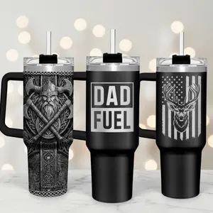 Sandjest 40oz Quencher Tumbler with Straw & Handle, Stainless Steel Insulated Reusable Cup for Daily Hydration, Drinkware Gift for Mom Dad Christmas