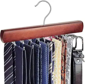 Tie Rack Hanger for Closet, Upgraded Tie Hangers for Men with 18 Folding Hooks, Space Saving Tie Holder Neck Tie Organizer