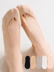5 Pairs Women’s No Show Socks, Non Slip Invisible Low Cut Cotton Liner Socks with Silicone Heel Grip, Breathable Ultra Thin Seamless Socks for Flats, Loafers, Sneakers, Dress Shoes & Summer Everyday Wear