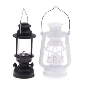 6cm Mini Led Retro Glowing Pony Lantern Simulation Cande Light Night Light Dollhouse Miniature Kerosene Lamp Home Decor Toy