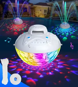 KingSom 3 in 1 Bluetooth Pool Speaker with Pool Fountain Light, 10000mAh Floating Pool Speaker, IP68 Waterproof Hot Tub Speakers, Loud Sound, BT5.4,24H Playtime Rechargeable pool Water Fountain, White