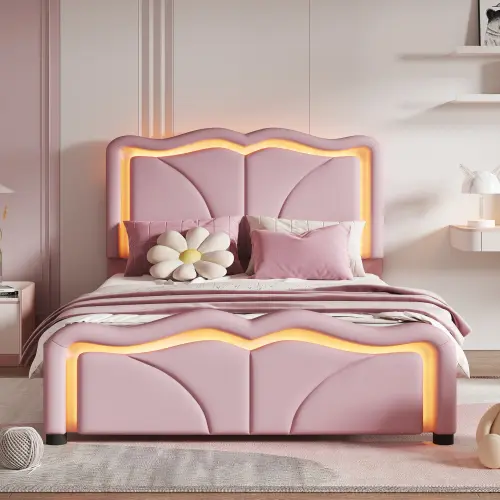 Pink + Upholstered + Twin
