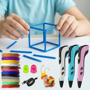 Children's gifts, children's toys 3D Printing Pen with USB Type-C Charging Set Powered DIY Arts Crafts Tool with Finger Protector Photo Album Stand PLA Filament Refills Ideal Gift for Birthday Christmas Fathersdaygift