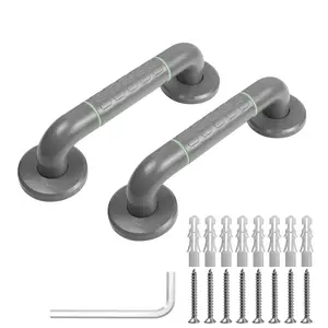 Glow-in-the-Dark Gray ABS Bathroom Safety Grab Bar for Shower & Tub 30cm