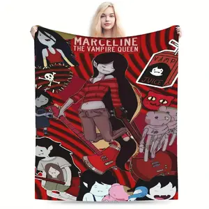 Adventure Time Marceline the Vampire Queen Cartoon Theme Printed Plush Blanket - Universal for all seasons,suitable for sofa,office, perfect gift