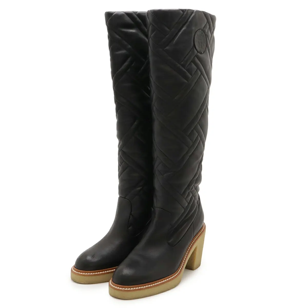 Pre-owned HERMÈS Lambskin Small Leather Goods Hermes Fjord70 Nappa Leather Long Boots