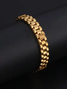 Crown Design Bracelet, Cuban Link Bracelet, Fashionable Jewelry for Men & Women, Trendy All-match & Exquisite Jewelry for Birthday Gift