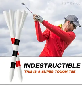Includes shipping cost: 40-pack plastic golf tees with printed stripes, 80 mm/70 mm low-drag durable tee base—golf accessories