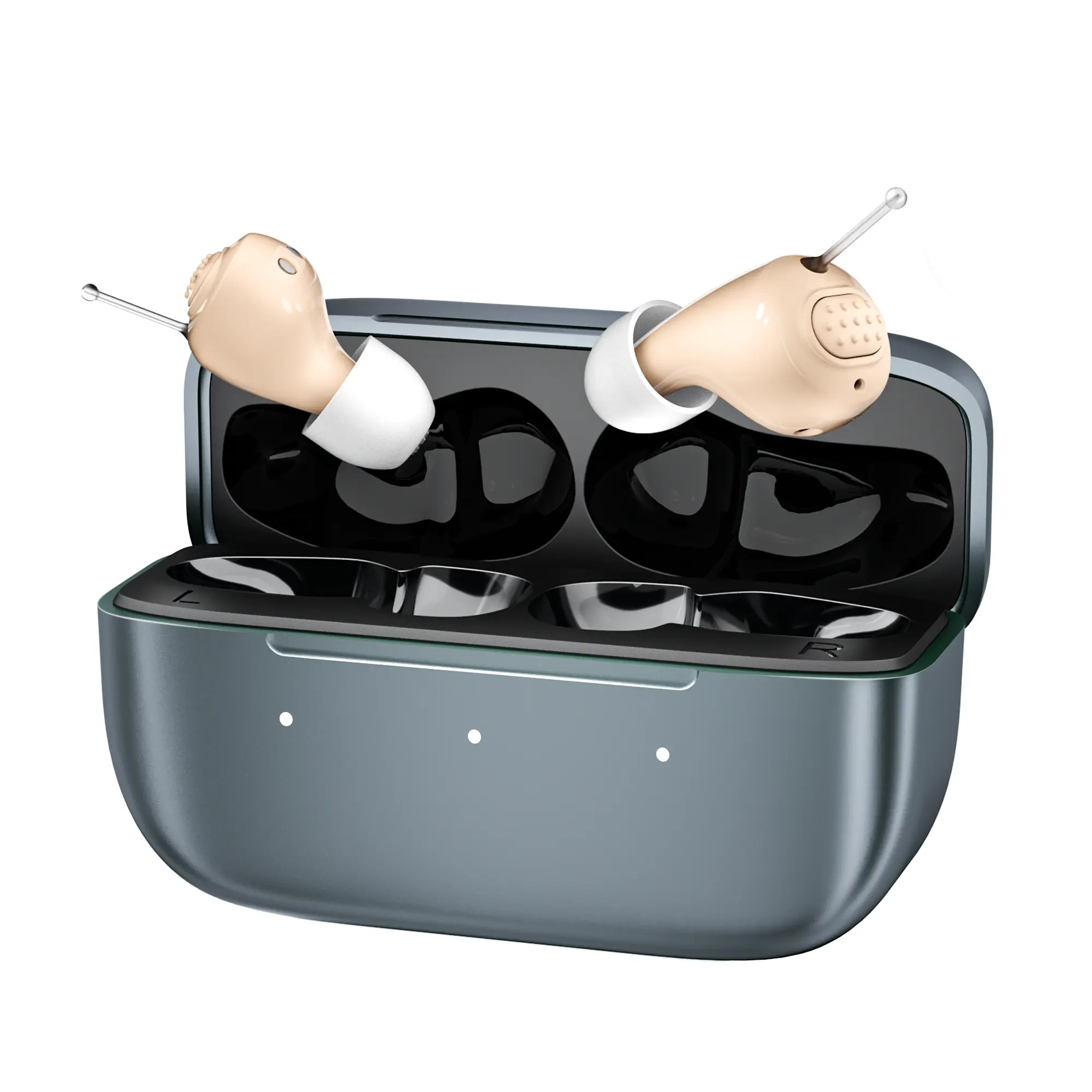 2026 New Ceretone Luma OTC Hearing Aids for Seniors Rechargeable, Nearly Invisible, IP65 Waterproof, Adaptive Noise Cancellation, 80+ Hour Battery, Superior Sound Quality, Beige