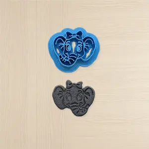 Girl Elephant Head with Bow Cookie Cutter: Ideal for Cookies, Ceramics, Pottery, Polymer Clay, and Fondant