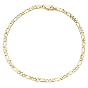 9" 14K Gold Plated Anklet Chain Bracelet with Secure Clasp Elegant Design Versatile Jewelry Accessory