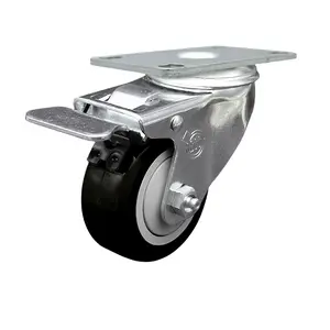 Service Caster COL-SCC-TTL20S3514-PPUB-BLK Replacement for Colson Caster 2.03256.95 BRK5 - Polyurethane Swivel Top Plate Caster with 3.5 in. Black Wheel & Total Locking Brake - 300 lbs Capacity