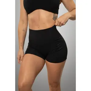 4" ORIGINAL Effortless Heart Booty Shorts With Pockets - Black