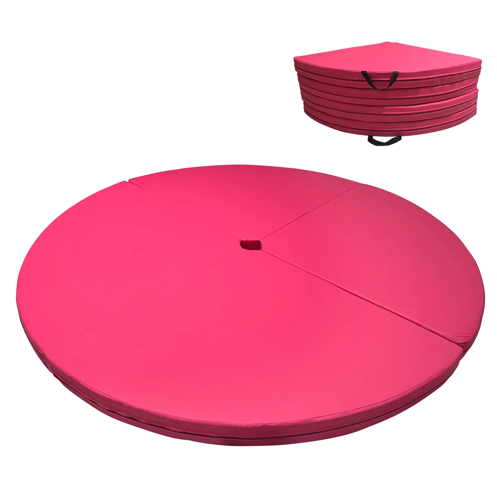 Pole Dance Crash Mat 59",Folding Safety Mat for Home Spinning Round Pole Dance Mat with 3"Thick EPE Foam and PU Cover