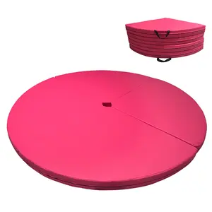 Collapsible Pole Dance Crash Mat 59" x 3" – 3" Thick EPE Foam, PU Cover, Center Hole, Protective Pad for Home Gym or Studio Yoga and Fitness